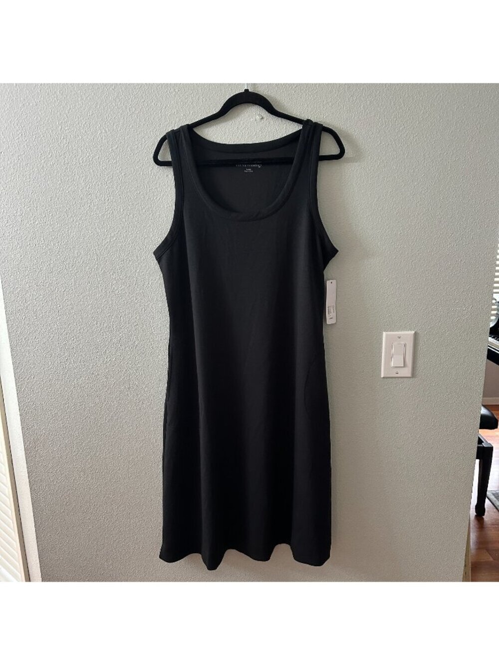 NWT Soft Surroundings Ceri Knit Midi Black Sleeveless Swing Dress XL